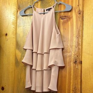 Women’s Layered Ruffle Halter Tank - Blush